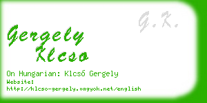 gergely klcso business card